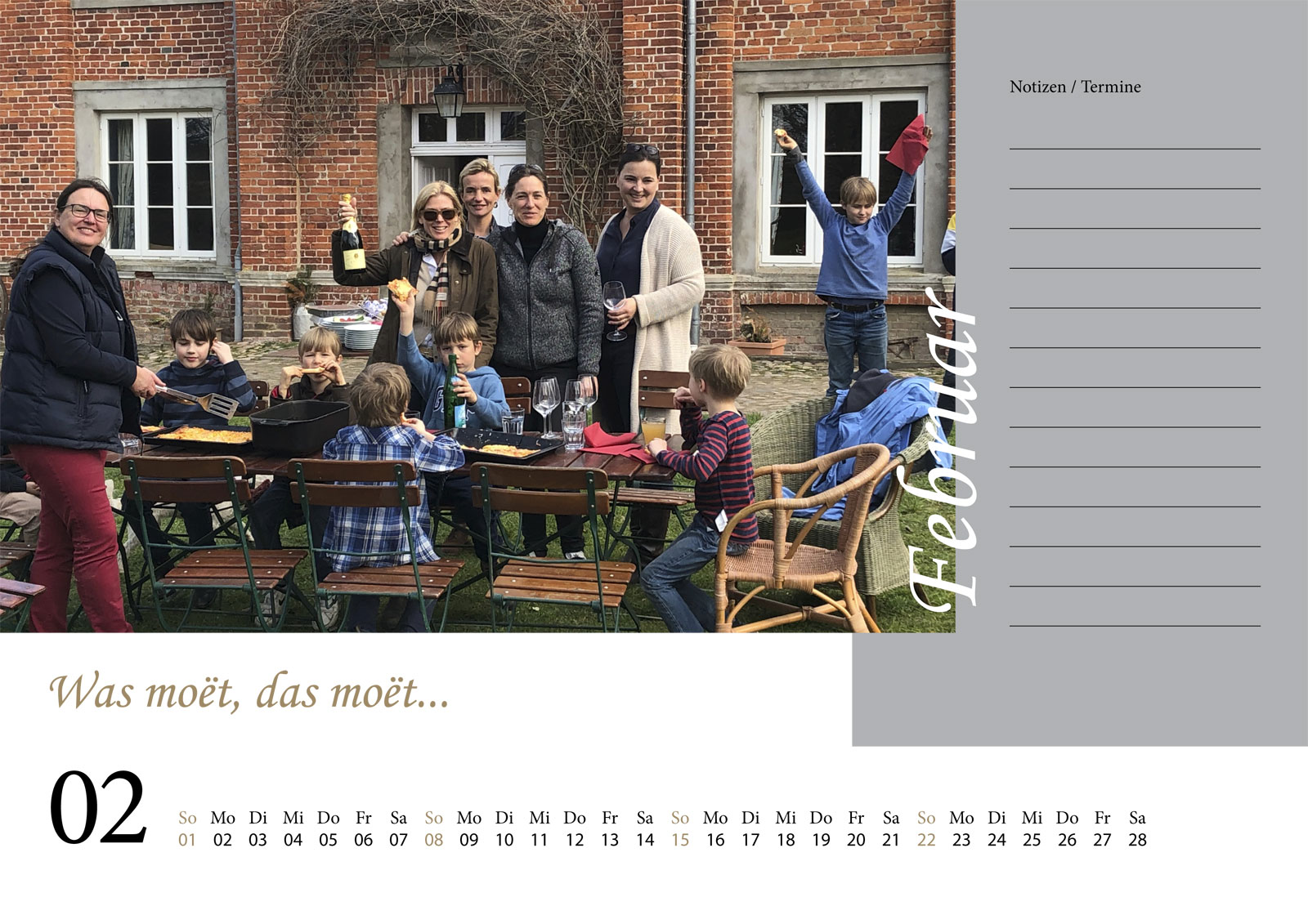 Kalender 2026 Gut Dalwitz - Februar -Was moët, das moët